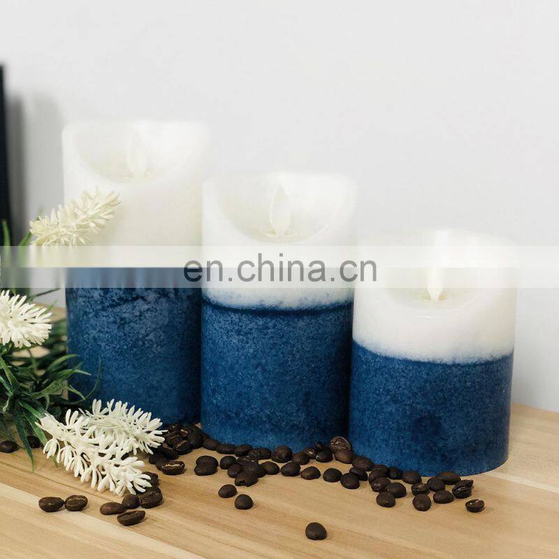 Wholesale Electronic Simulation White Wax Moving Flame Color Changing Pillar Led Candle