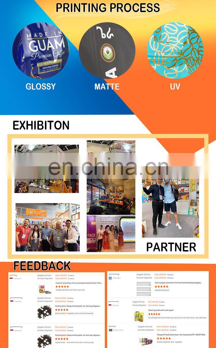 Custom printing bolsa de cafe aluminum foil flat bottom stand up pouch packaging ethiopia coffee bags with valve and zipper