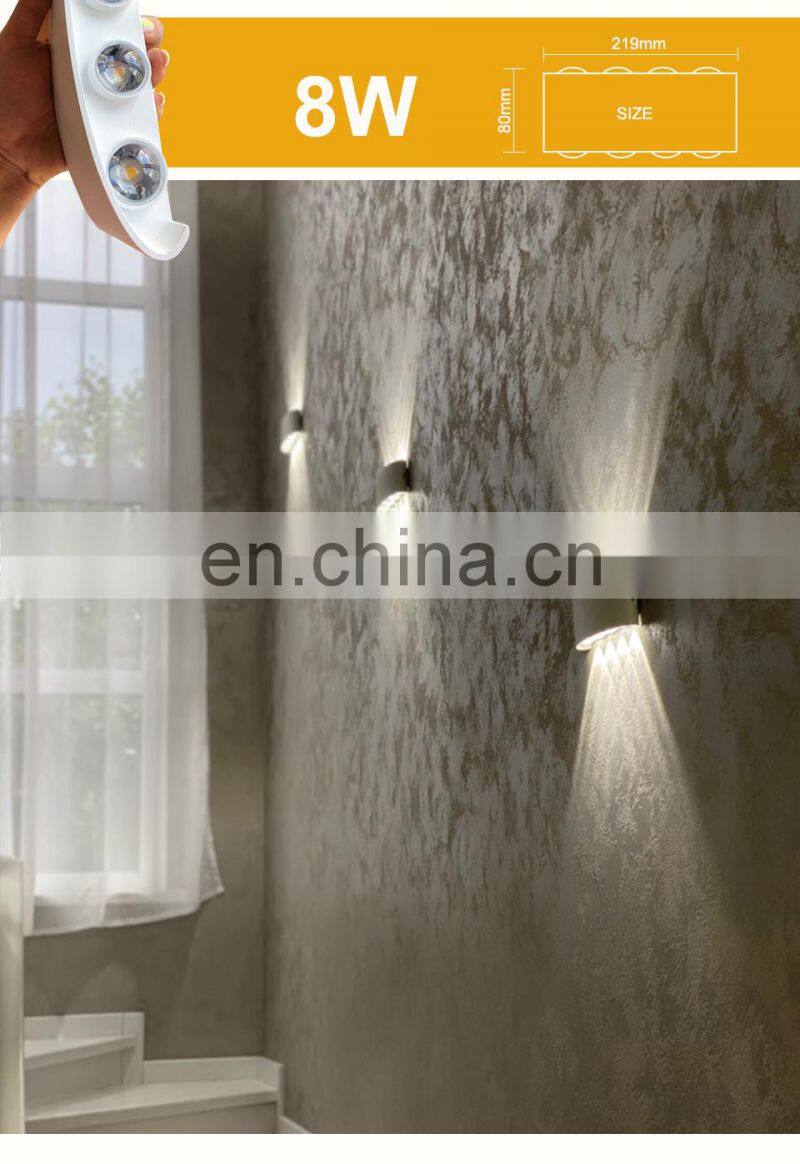 LED Wall Lamp Outdoor Waterproof Garden Lighting Aluminum Indoor Bedroom Living Room Stairs Wall Light
