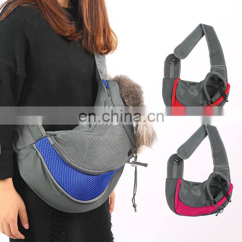 Breathable Pet Dog Carrier Outdoor Travel Pouch Mesh Oxford Single Shoulder Bag Sling Comfort Travel Tote Shoulder Bag