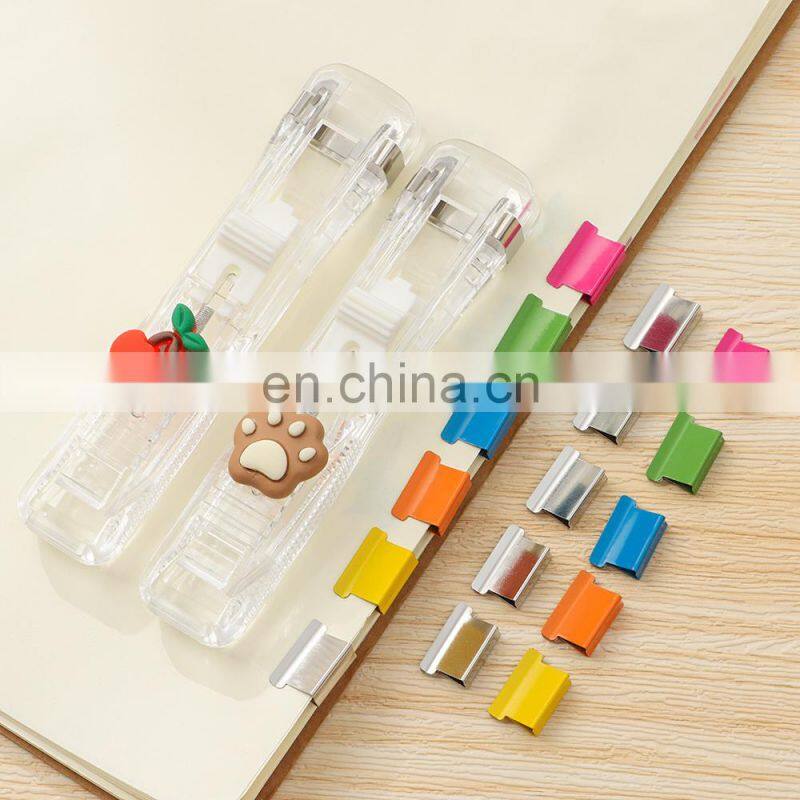New Push Clip Stapler Staple Remover Binder Push Clamp Tape Dispenser Paper Clips Office Supplies Set Desktop Supplies