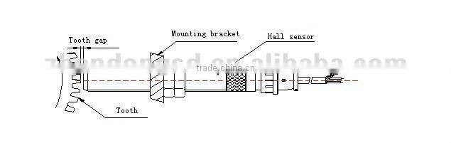 YD62 Hall effect rotation speed sensor