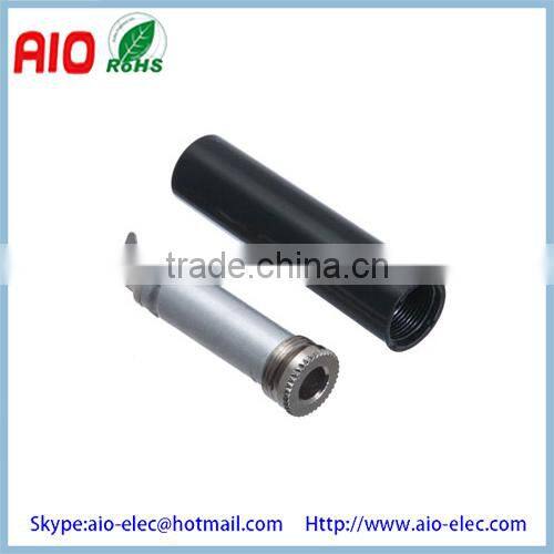 Solder Type Metal Strain Relief 1 / 4 inch stereo Female 6.35mm headphone jack audio input connector