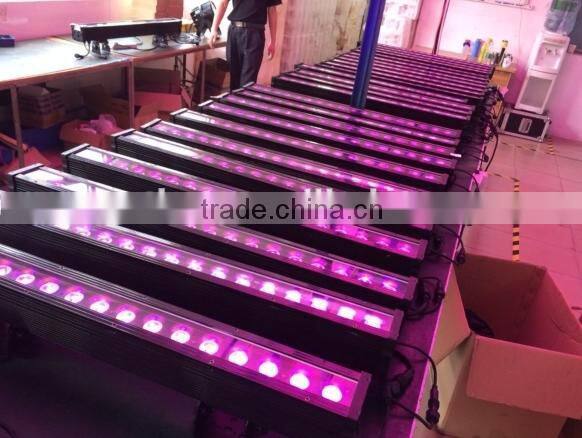 Led waterproof IP65 wash bar 18*12W die-cast aluminium housing RGBWA+UV 6in1 Leds linear dimming DMX512 LCD screen display