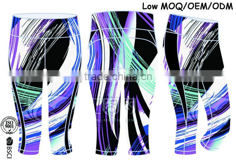 Women Fashion Print Full Length Fitness Gym Yoga Wear Capris Leggings Pants