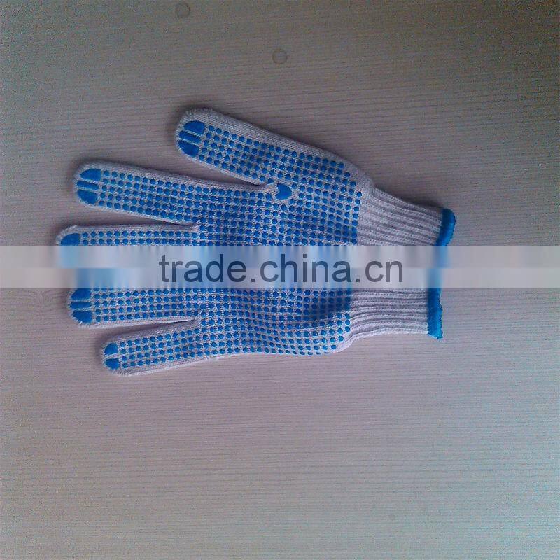 Most Popular Poly/cotton Knitted Dotted Gloves