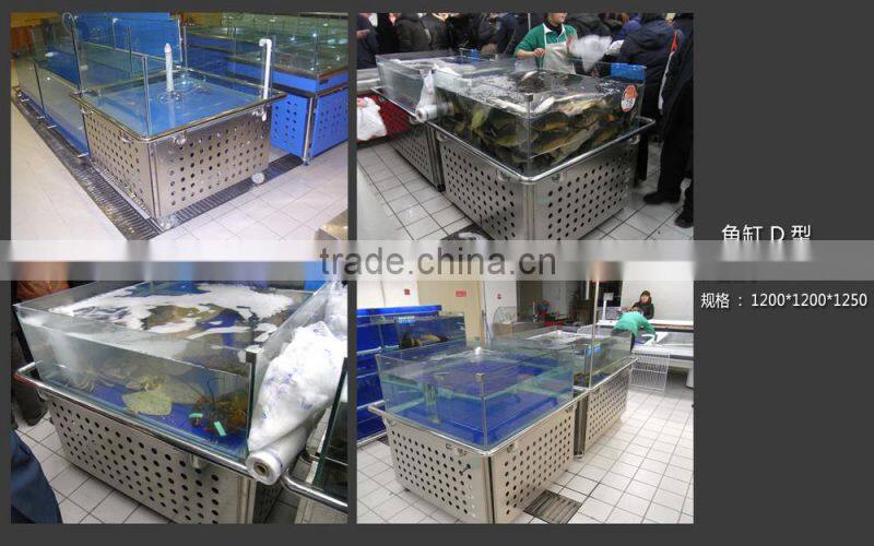 APEX supermarket large commercial glass fish tank