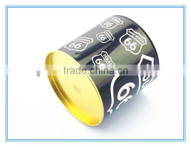 Factory price black round money tin boxes.three-piece tin box