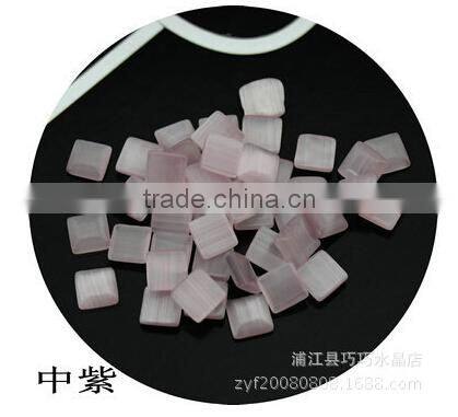 Flatback square shape material Cat's Eye Stone at Best Factory Price #mixed color wholesale 4/6/8mm