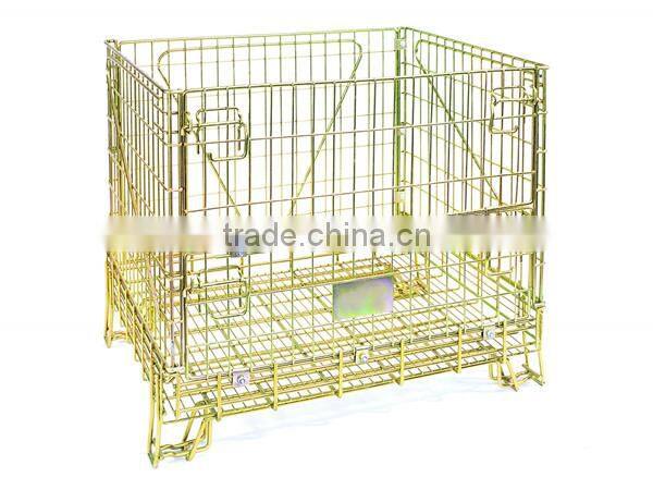 Warehouse storage steel collapsible wire mesh box