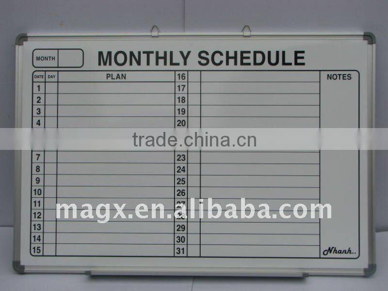 Schedule Board For Monthly Planning