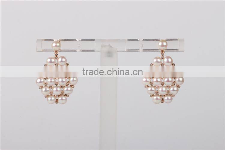 fashion earring designs new model hanging pearl earrings jewelry set