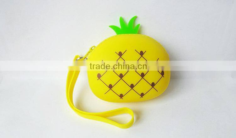 2015 Wholesale dumpling shaped silicone zipper wallet for christmas gifts/zippered around coin purse