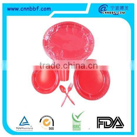 Solid Color Disposable Plastic Tableware For Wedding