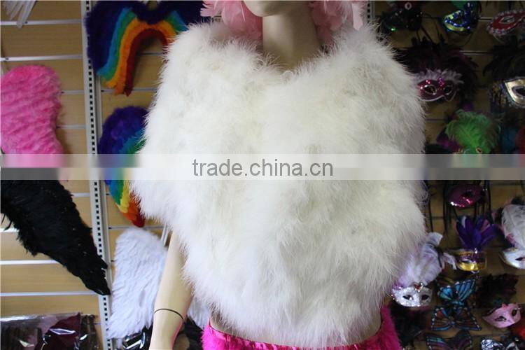 Bridal Dress White Turkey Feather Shawl For Dress Up