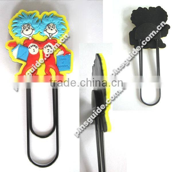 Manufacturer Custom Logo 3D Soft PVC Irregular Shaped Metal Cartoon Paper Clip