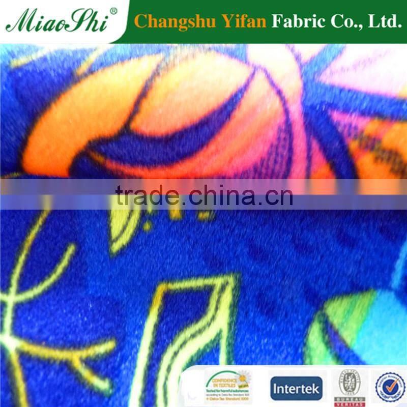 printed fleece blanket sofa upholstery velour fabric super soft velvet for children's garment