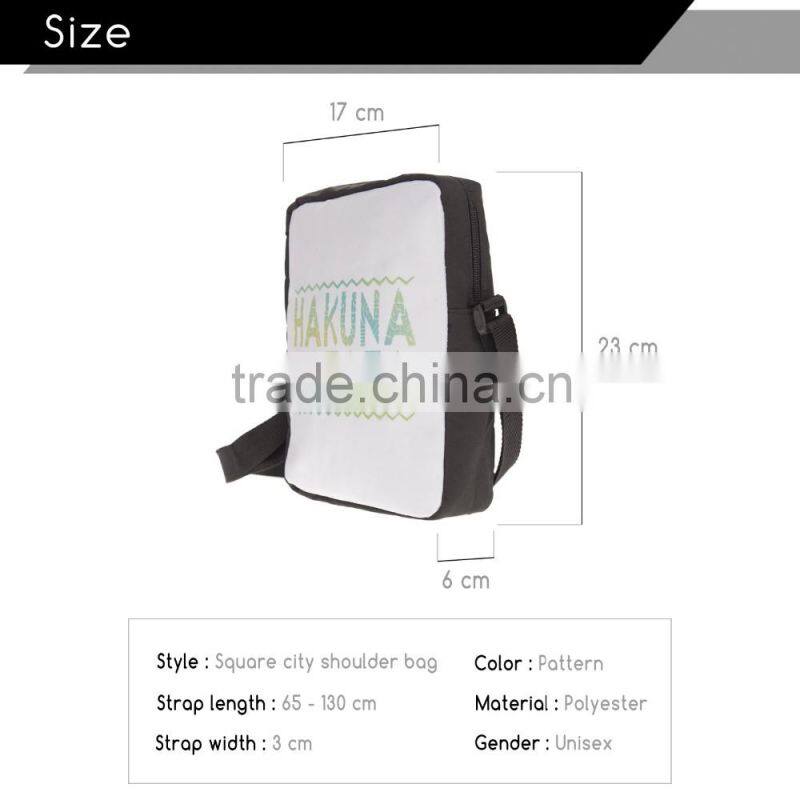 High Quality Full Printed Promotional Polyester Shoulder Bag for Ladies