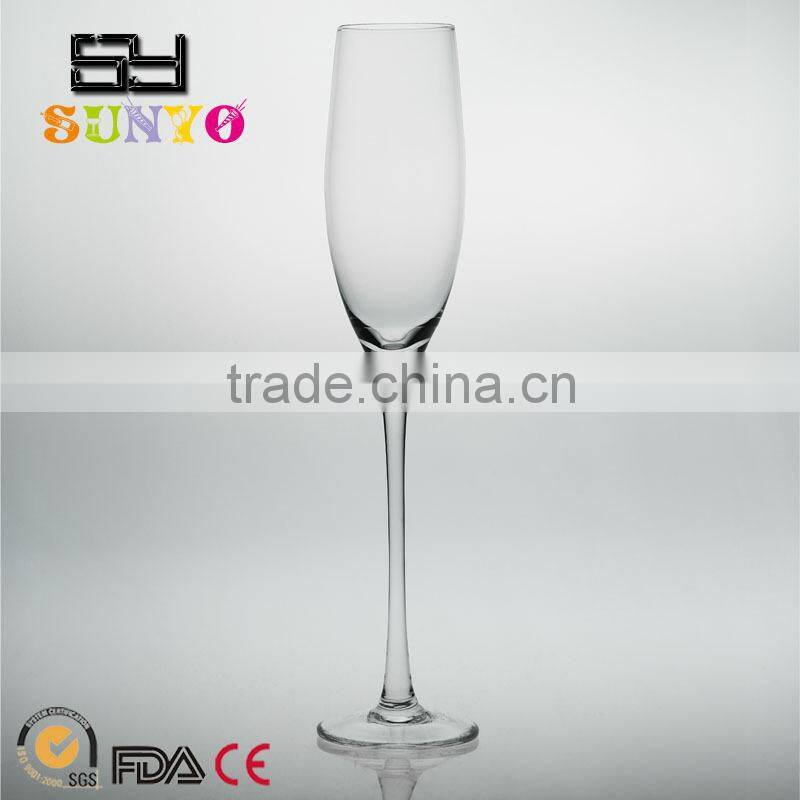 Clear leadfree customized champagne glass popular tableware handblown glass manufacturing home decor