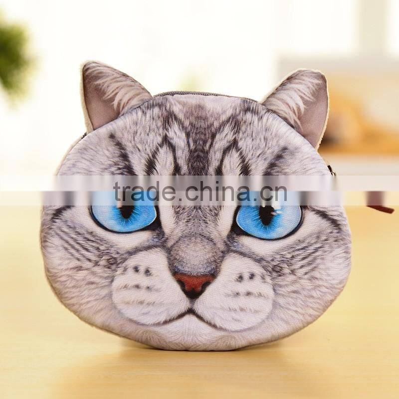 Wholesale cute 3D cat kitten coin purse change purse