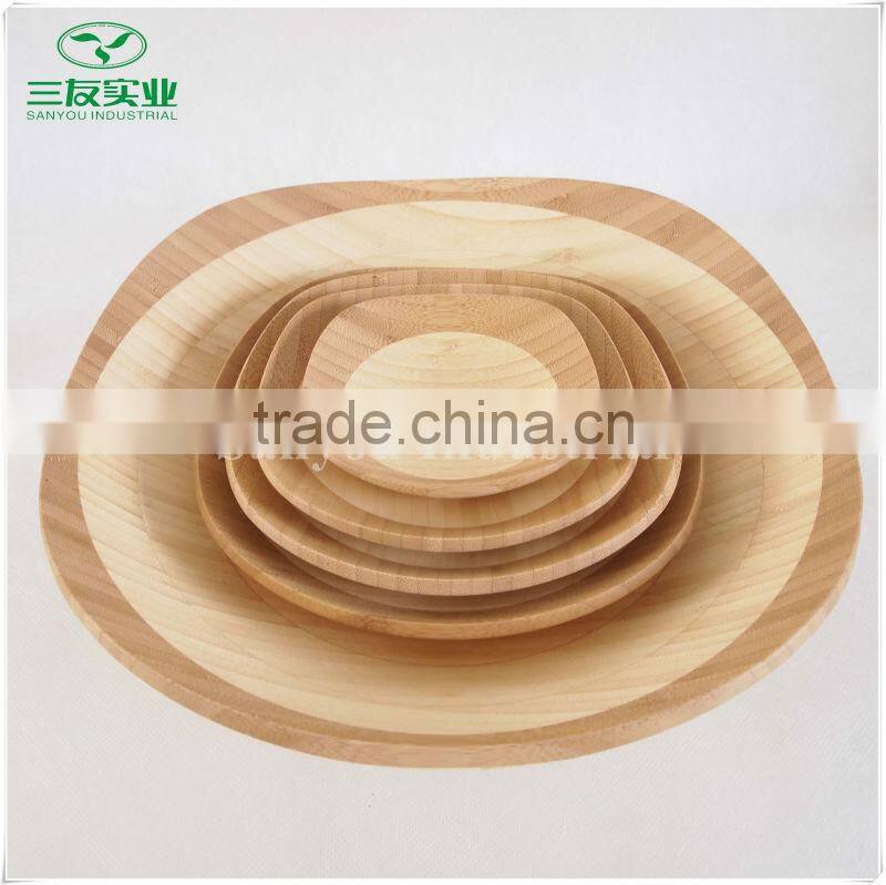 Natural Bamboo Dinner Plate Dish of Different Sizes