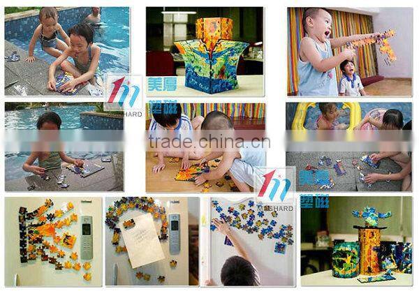Custom die cut fridge magnet jigsaw puzzle game