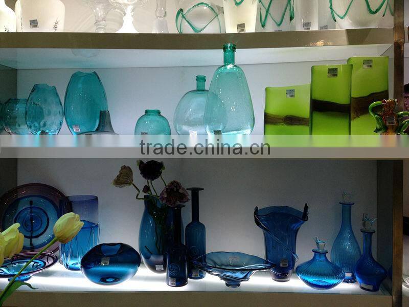 Light blue color glass Bowl and Vase of home decor accessories