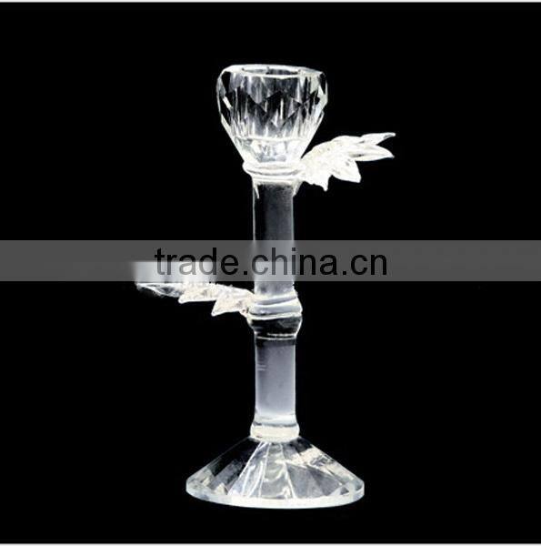 Wholesale simple design clear crystal candle holder