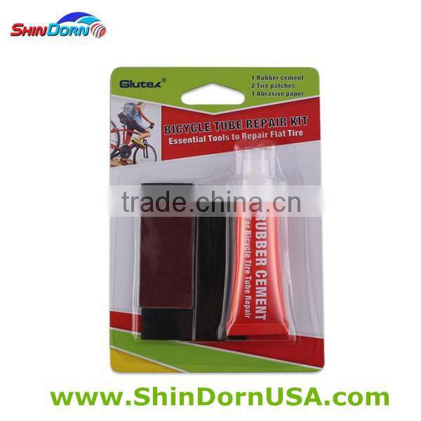 High quality vulcanizing tire patch kit with rubber glue adhesive, accessories bicycle