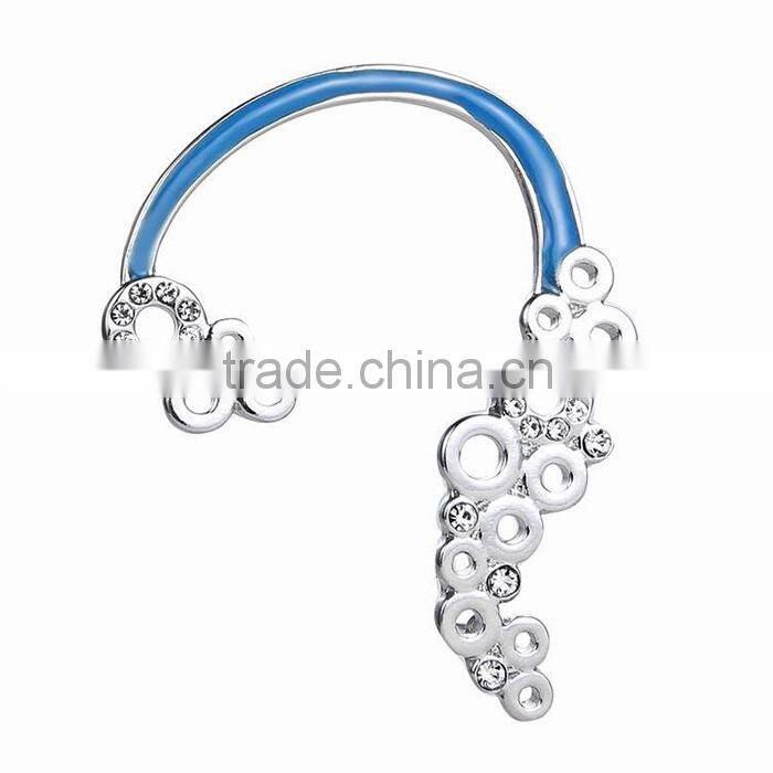 Cheap wholesale earring latest design diamond hollow alloy charm ear cuff