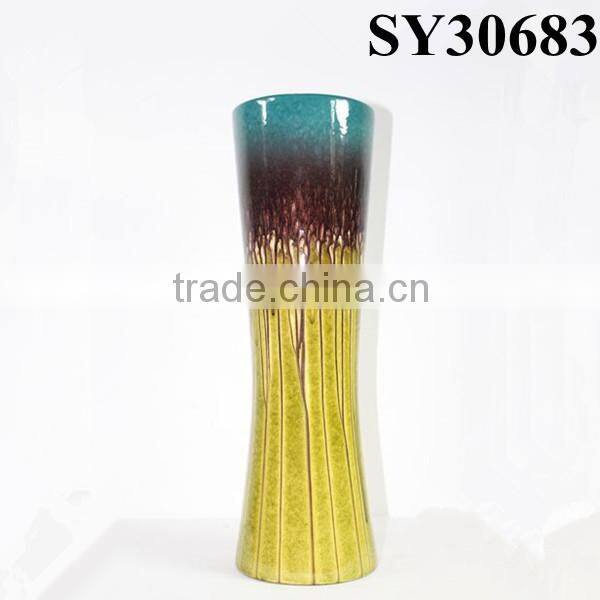 Glazed vase for home decoration blue small flower vase wholesale