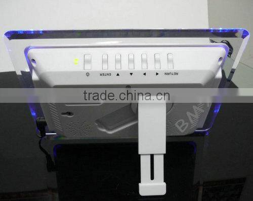 OEM 7 inch HD TFT LCD Digital Photo Frame with Slideshow Transparent Picture Frame Alarm Clock MP3 MP4 Movie Player