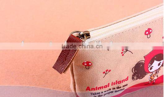 Hot sale pula girl printing canvas coin round purse China supplier
