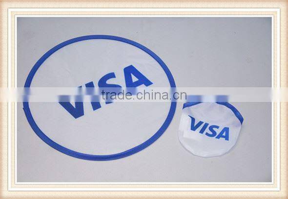 Promotional foldup plastic frisbee