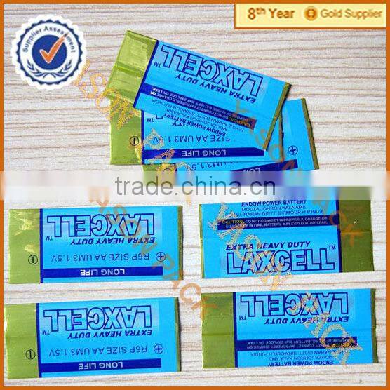 PVC Heat Shrink Label Sleeve on Roll for Dry Cell