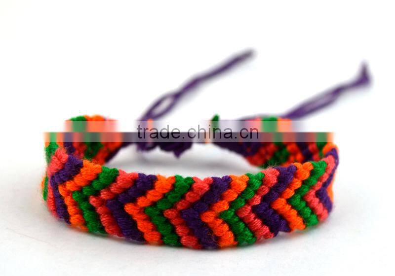 Promotion Gift Handmade 5colours polyester Cord Braided Arrow Pattern Chram Friendship Bracelet