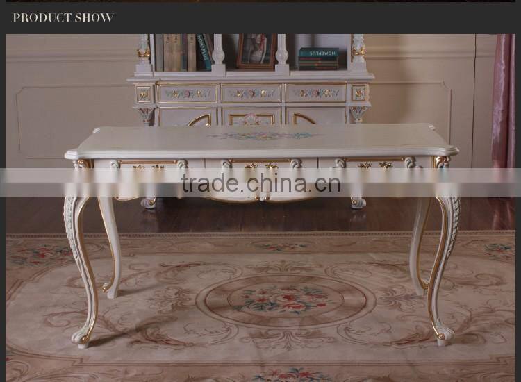 French Baroque Style Luxury Executive Office Desk/ European Classic Wood Writing Table/ Retro Furniture