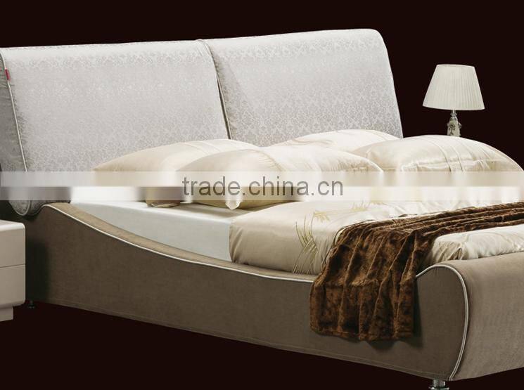 Latest Design Modern Bedroom Furniture Fabric Wooden Bed B800134