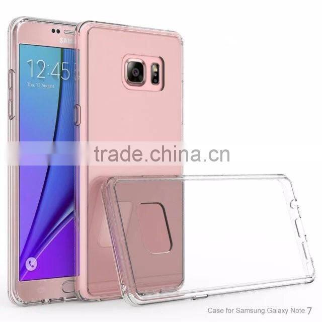Samco Factory Price Cover Phone Case, Hybrid Transparent Back and Shock Absorption TPU Clear Case for Samsung Galaxy Note 7
