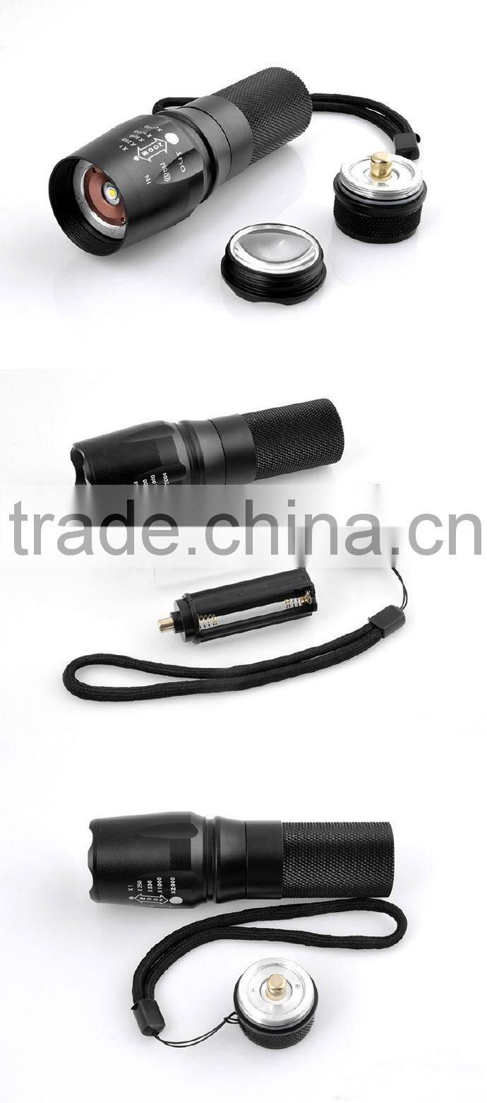 Wholesale price 5 mode T6 Led 18650 Rechargeable Aluminum Flashlight