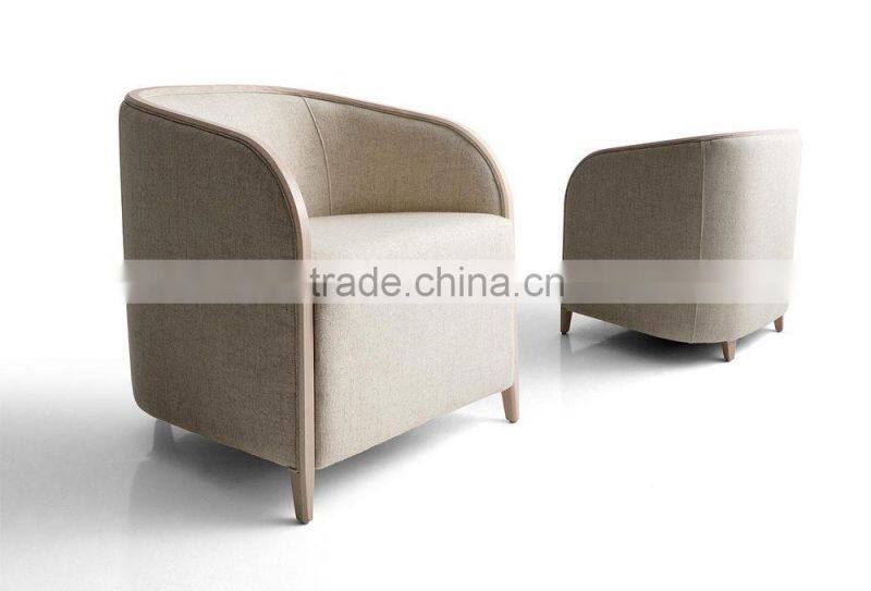 beautiful fabric hotel coffee shop chair baseball leather sofa HDL1831