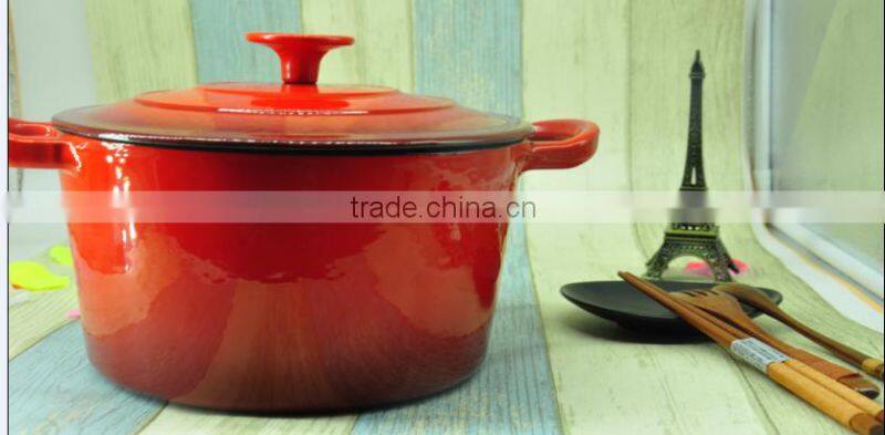 23cm Red Enamel Cast Iron Casserole/Pot