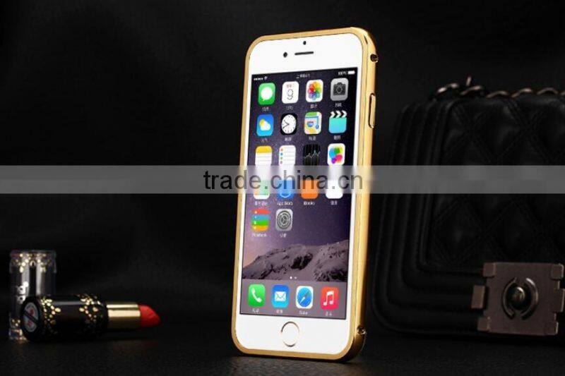 For iPhone 6/6s Gold Plating Aluminum Case With Metal Bumper