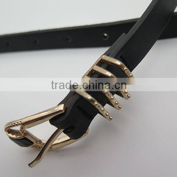 Simple fashion style black women skinny wholesale fashion belt