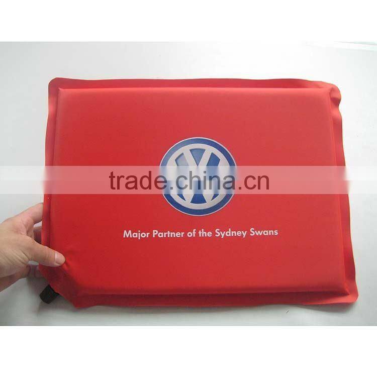 green advertising self inflatable pillow,camping self inflatable pillow