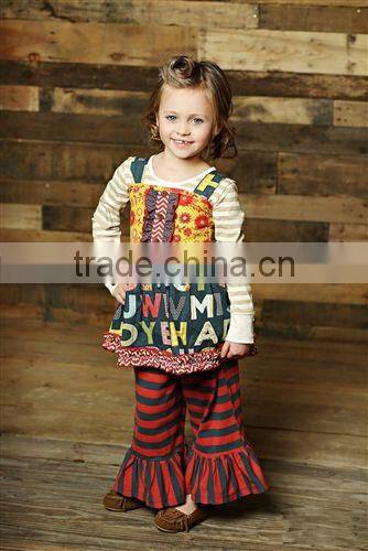 2015 hot sale adorable baby clothes thanksgiving girls outfit Fall Giggle Moon Remakes Children Boutique Clothing Sets Girl