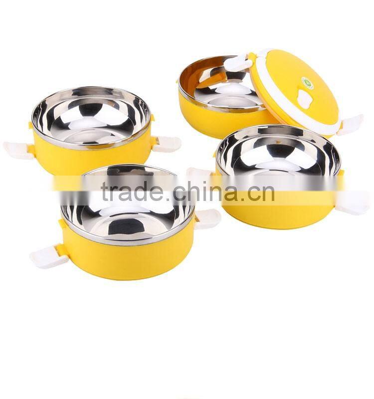 Round insulated stainless steel lunch box & bento box