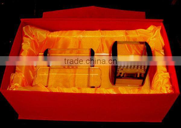 High quality crystal office set with card & pen container