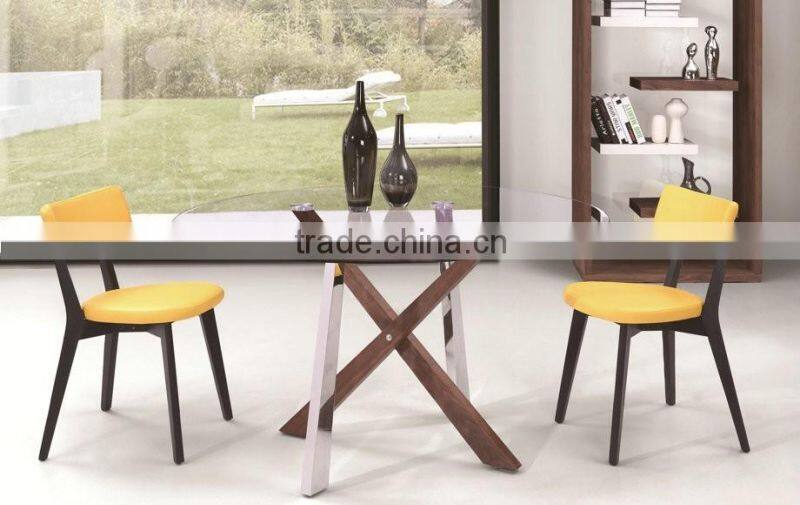 Stainless Steel Base with Glass Dining Table A301A#