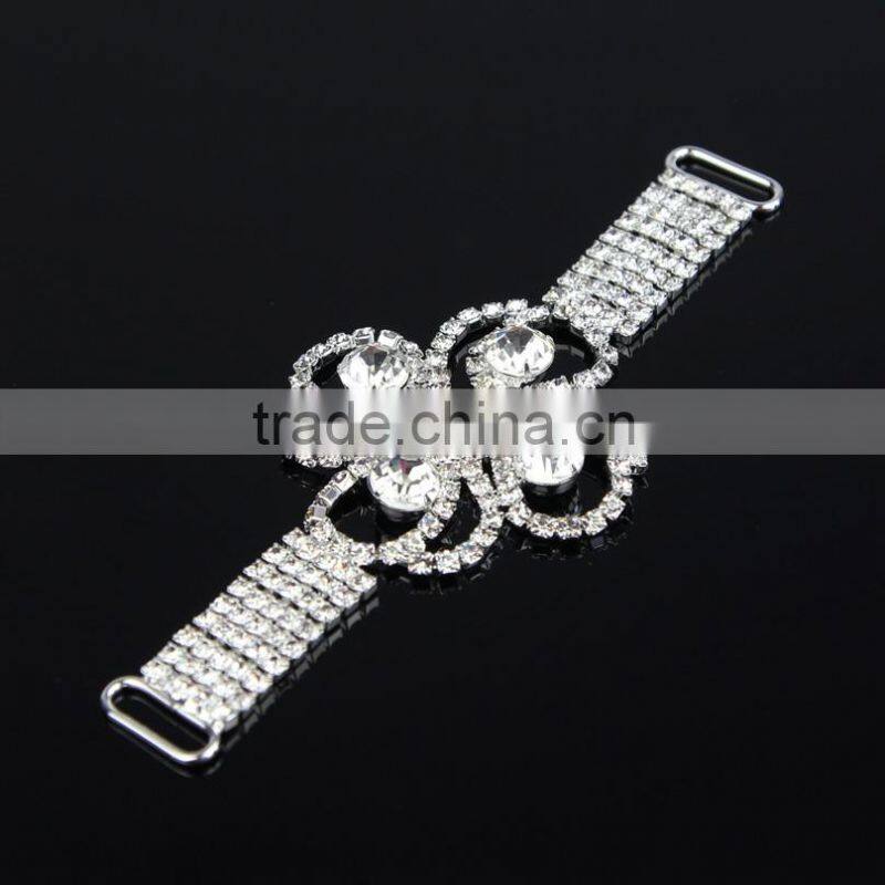 2015 Beautiful Flower Rhinestone Diamante Bikin Connector 11.1*4.5cm